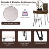 imageCHARMAID Vanity Desk with Mirror and Lights White Makeup Vanity Table with 4 Drawers Charging Station 3Color Lighted Mirror Modern Girls Dressing Table with Stool for Small BedroomRustic Brown