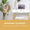 imageCHARMAID Vanity Desk with Mirror and Lights White Makeup Vanity Table with 4 Drawers Charging Station 3Color Lighted Mirror Modern Girls Dressing Table with Stool for Small BedroomWhite