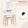 imageCHARMAID Vanity Set with 3 Drawers 25inch Vanity Desk with Large Mirror and Cushioned Stool Ideal for Small Place Apartment Unique Chic Design Makeup Table Set for Women Girls 3 DrawersWith Lights