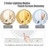 imageCHARMAID Vanity Set with Lighted Mirror 3 Lighted Modes Touch Screen Dimming Mirror Modern Bedroom Makeup Dressing Table with 4 Sliding Drawers and Cushioned Stool for Girls Women Gifts White