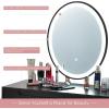imageCHARMAID Vanity Set with Lighted Mirror 3 Modes Adjustable Brightness Mirror Makeup Dressing Table with Cushioned Stool 2 Sliding Drawers with Divider Modern Bedroom Vanity for Girls Women BlackBlack