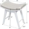imageCHARMAID Vanity Stool Makeup Dressing Stool with Concave Seat Surface Padded Cushioned Bench with Rubberwood Legs Modern Piano Seat Capacity 330lbs Easy Assembly White ampamp Beige