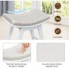 imageCHARMAID Vanity Stool Makeup Dressing Stool with Concave Seat Surface Padded Cushioned Bench with Rubberwood Legs Modern Piano Seat Capacity 330lbs Easy Assembly White ampamp Beige