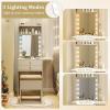 imageCHARMAID Vanity Table Set with Lighted Mirror 8 Bulbs Large Drawer Tabletop Storage Shelf Modern Bedroom Vanity Desk Makeup Dressing Table with Cushioned Stool for Girls Women BlackWhite