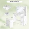 imageCHARMAID Vanity Table Set with Lighted Mirror 8 Bulbs Large Drawer Tabletop Storage Shelf Modern Bedroom Vanity Desk Makeup Dressing Table with Cushioned Stool for Girls Women BlackWhite