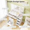 imageCHARMAID Vanity Table Set with Lighted Mirror 8 Bulbs Large Drawer Tabletop Storage Shelf Modern Bedroom Vanity Desk Makeup Dressing Table with Cushioned Stool for Girls Women BlackWhite