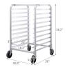 imageGiantex 10 Tier Aluminum Bakery Rack Commercial Kitchen Bun Pan Sheet Pan Rack Mobile Bakers Trolley with Storage Cooling Racks and Lockable Casters10 Tier 26 L x 203 W x 382H