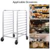 imageGiantex 10 Tier Aluminum Bakery Rack Commercial Kitchen Bun Pan Sheet Pan Rack Mobile Bakers Trolley with Storage Cooling Racks and Lockable Casters10 Tier 26 L x 203 W x 382H