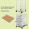 imageGiantex 10 Tier Aluminum Bakery Rack Commercial Kitchen Bun Pan Sheet Pan Rack Mobile Bakers Trolley with Storage Cooling Racks and Lockable Casters10 Tier 26 L x 203 W x 382H