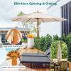imageGiantex 10FT Patio Umbrella Outdoor Table Market Umbrella with 8 Bamboo Ribs Pulley Lift and Ventilation Hole Outdoor Sunshade Umbrella for Poolside Backyard BeachBeige