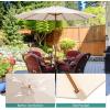 imageGiantex 10FT Patio Umbrella Outdoor Table Market Umbrella with 8 Bamboo Ribs Pulley Lift and Ventilation Hole Outdoor Sunshade Umbrella for Poolside Backyard BeachBeige