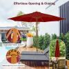 imageGiantex 10FT Patio Umbrella Outdoor Table Market Umbrella with 8 Bamboo Ribs Pulley Lift and Ventilation Hole Outdoor Sunshade Umbrella for Poolside Backyard BeachBurgundy