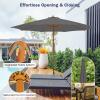 imageGiantex 10FT Patio Umbrella Outdoor Table Market Umbrella with 8 Bamboo Ribs Pulley Lift and Ventilation Hole Outdoor Sunshade Umbrella for Poolside Backyard BeachGray