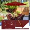 imageGiantex 10FT Patio Umbrella Outdoor Table Market Umbrella with 8 Bamboo Ribs Pulley Lift and Ventilation Hole Outdoor Sunshade Umbrella for Poolside Backyard BeachBurgundy