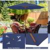 imageGiantex 10FT Patio Umbrella Outdoor Table Market Umbrella with 8 Bamboo Ribs Pulley Lift and Ventilation Hole Outdoor Sunshade Umbrella for Poolside Backyard BeachNavy