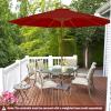 imageGiantex 10FT Patio Umbrella Outdoor Table Market Umbrella with 8 Bamboo Ribs Pulley Lift and Ventilation Hole Outdoor Sunshade Umbrella for Poolside Backyard BeachBurgundy