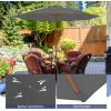 imageGiantex 10FT Patio Umbrella Outdoor Table Market Umbrella with 8 Bamboo Ribs Pulley Lift and Ventilation Hole Outdoor Sunshade Umbrella for Poolside Backyard BeachGray