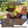 imageGiantex 10FT Patio Umbrella Outdoor Table Market Umbrella with 8 Bamboo Ribs Pulley Lift and Ventilation Hole Outdoor Sunshade Umbrella for Poolside Backyard BeachBrown