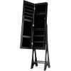 imageGiantex 12 LED Jewelry Armoire Cabinet with Frameless Fulllength Mirror Standing Jewelry Cabinet with 16 Lipstick Holders Large Storage Capacity 3 Angles Adjustable BrownBlack