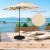 imageGiantex 13ft Large Patio Umbrella with Base DoubleSided Outdoor Umbrella with Crank Handle Umbrella Base Stand with 2 Sandbags 12 Metal Ribs Market Umbrellas for Garden Poolside DeckBeige