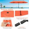 imageGiantex 13ft Large Patio Umbrella with Base DoubleSided Outdoor Umbrella with Crank Handle Umbrella Base Stand with 2 Sandbags 12 Metal Ribs Market Umbrellas for Garden Poolside DeckOrange
