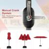 imageGiantex 13ft Large Patio Umbrella with Base DoubleSided Outdoor Umbrella with Crank Handle Umbrella Base Stand with 2 Sandbags 12 Metal Ribs Market Umbrellas for Garden Poolside DeckBurgundy