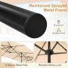 imageGiantex 13ft Large Patio Umbrella with Base DoubleSided Outdoor Umbrella with Crank Handle Umbrella Base Stand with 2 Sandbags 12 Metal Ribs Market Umbrellas for Garden Poolside DeckBeige