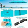 imageGiantex 13ft Large Patio Umbrella with Base DoubleSided Outdoor Umbrella with Crank Handle Umbrella Base Stand with 2 Sandbags 12 Metal Ribs Market Umbrellas for Garden Poolside DeckTurquoise