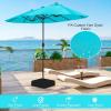 imageGiantex 13ft Large Patio Umbrella with Base DoubleSided Outdoor Umbrella with Crank Handle Umbrella Base Stand with 2 Sandbags 12 Metal Ribs Market Umbrellas for Garden Poolside DeckTurquoise