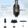 imageGiantex 13ft Large Patio Umbrella with Base DoubleSided Outdoor Umbrella with Crank Handle Umbrella Base Stand with 2 Sandbags 12 Metal Ribs Market Umbrellas for Garden Poolside DeckNavy