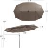 imageGiantex 15 FT Double Patio Umbrellas with 48 Solar LED Lights AutoCharging Panel Crank System Outdoor ExtraLarge Rectangle Market Table Umbrella for Garden Deck Backyard Beach PoolCoffee