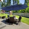 imageGiantex 15 FT Double Patio Umbrellas with 48 Solar LED Lights AutoCharging Panel Crank System Outdoor ExtraLarge Rectangle Market Table Umbrella for Garden Deck Backyard Beach PoolNavy