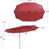 imageGiantex 15 FT Double Patio Umbrellas with 48 Solar LED Lights AutoCharging Panel Crank System Outdoor ExtraLarge Rectangle Market Table Umbrella for Garden Deck Backyard Beach PoolBurgundy
