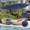 imageGiantex 15 FT Double Patio Umbrellas with 48 Solar LED Lights AutoCharging Panel Crank System Outdoor ExtraLarge Rectangle Market Table Umbrella for Garden Deck Backyard Beach PoolNavy