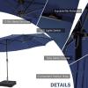 imageGiantex 15 FT Double Patio Umbrellas with 48 Solar LED Lights AutoCharging Panel Crank System Outdoor ExtraLarge Rectangle Market Table Umbrella for Garden Deck Backyard Beach PoolNavy