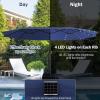 imageGiantex 15 FT Double Patio Umbrellas with 48 Solar LED Lights AutoCharging Panel Crank System Outdoor ExtraLarge Rectangle Market Table Umbrella for Garden Deck Backyard Beach PoolNavy