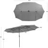 imageGiantex 15 FT Double Patio Umbrellas with 48 Solar LED Lights AutoCharging Panel Crank System Outdoor ExtraLarge Rectangle Market Table Umbrella for Garden Deck Backyard Beach PoolGray