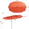 imageGiantex 15 FT Double Patio Umbrellas with 48 Solar LED Lights AutoCharging Panel Crank System Outdoor ExtraLarge Rectangle Market Table Umbrella for Garden Deck Backyard Beach PoolOrange