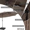 imageGiantex 15 FT Double Patio Umbrellas with 48 Solar LED Lights AutoCharging Panel Crank System Outdoor ExtraLarge Rectangle Market Table Umbrella for Garden Deck Backyard Beach PoolCoffee