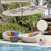 imageGiantex 15 FT Double Patio Umbrellas with 48 Solar LED Lights AutoCharging Panel Crank System Outdoor ExtraLarge Rectangle Market Table Umbrella for Garden Deck Backyard Beach PoolBeige