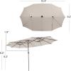 imageGiantex 15 FT Double Patio Umbrellas with 48 Solar LED Lights AutoCharging Panel Crank System Outdoor ExtraLarge Rectangle Market Table Umbrella for Garden Deck Backyard Beach PoolBeige