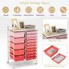 imageGiantex 15Drawers Rolling Storage Cart Mobile Book Paper Organizer Utility Trolley with Wheels Ideal for School Office Home