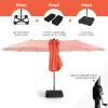 imageGiantex 15ft Large Outdoor Umbrella DoubleSided 48 Solar Lights AutoCharging Solar Panel Extra Large Patio Umbrella with Base and Crank Outdoor Market Umbrellas for Poolside GardenOrange