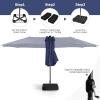 imageGiantex 15ft Large Outdoor Umbrella DoubleSided 48 Solar Lights AutoCharging Solar Panel Extra Large Patio Umbrella with Base and Crank Outdoor Market Umbrellas for Poolside GardenNavy