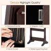 imageGiantex 2 LEDs Standing Jewelry Cabinet with Full Length Mirror Lockable Mirrored Jewelry Armoire with 2 Drawers 4 Adjustable Angles Jewelry Storage Organizer BrownBrown
