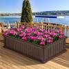 imageGiantex 2 Pcs Plant Raised Bed Planter for Vegetables Flower Outdoor Garden Plant Box Patio Backyard Easy Assembly 48Lx24Wx12H Brown
