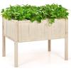 imageGiantex 2 Pcs Raised Garden Bed Elevated Wood Planter Box Planter Raised Beds with Legs ampamp Black Liner Planting Raised Beds Herb Vegetable Flowers Growing Container Easy Assembly