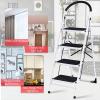 imageGiantex 2 Step Ladder Folding Step Stool Platform Home Kitchen Tool Multiuse Stepladder wSturdy Frame Rubber Hand Grip AntiSlip Pedal Lightweight Portable Ladder 330Lbs Capacity4 Step