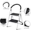 imageGiantex 2 Step Ladder Folding Step Stool Platform Home Kitchen Tool Multiuse Stepladder wSturdy Frame Rubber Hand Grip AntiSlip Pedal Lightweight Portable Ladder 330Lbs Capacity2 Step