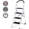 imageGiantex 2 Step Ladder Folding Step Stool Platform Home Kitchen Tool Multiuse Stepladder wSturdy Frame Rubber Hand Grip AntiSlip Pedal Lightweight Portable Ladder 330Lbs Capacity4 Step